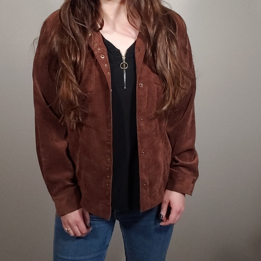 Tan Jay Brown Corduroy Jacket with Metal size 10